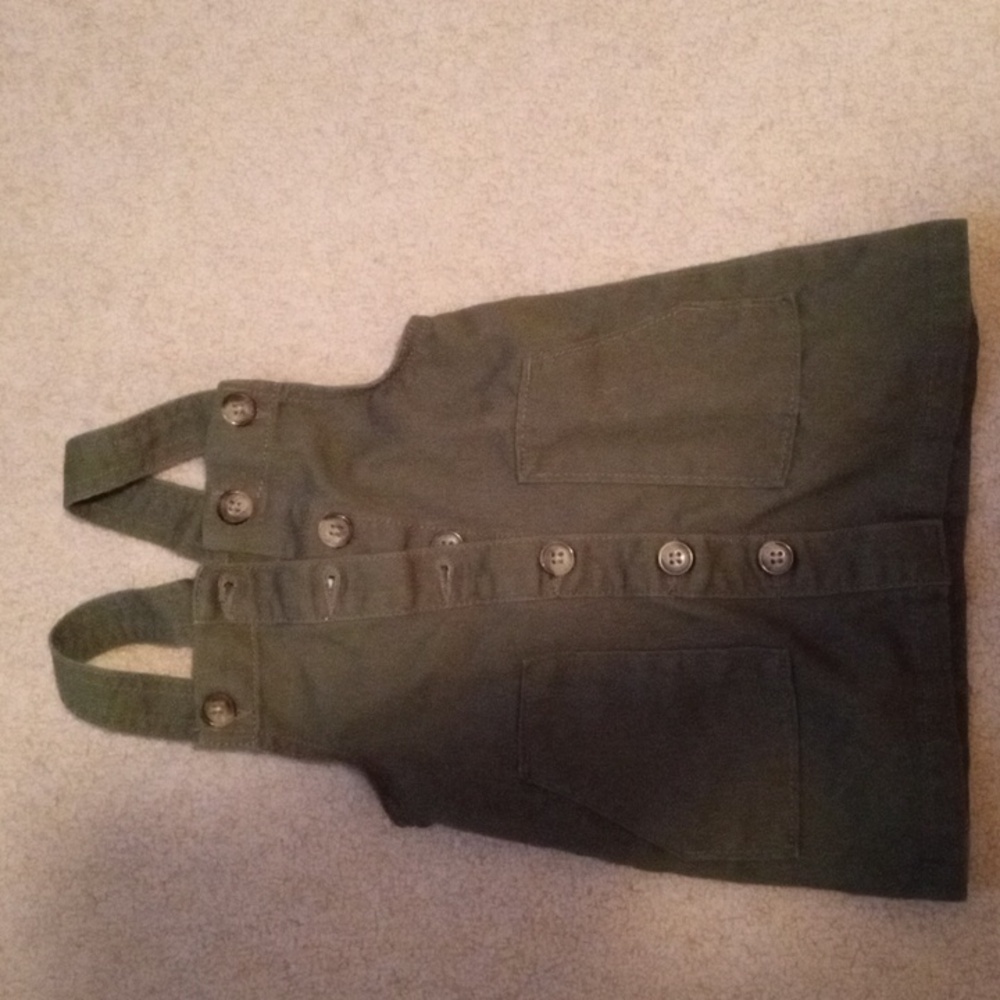 Girls size 2T green overalls